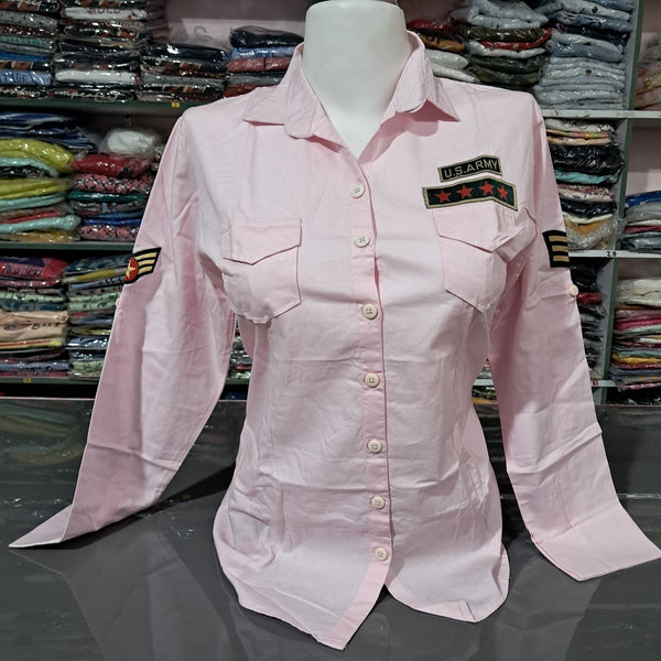 GK Women's 100% Cotton Regular Fit Solid Collared Casual Shirt - Summer Comfort