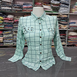 GK Women's 100% Cotton Regular Fit Solid Collared Casual Shirt - Summer Comfort