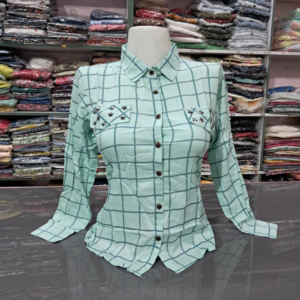 GK Women's 100% Cotton Regular Fit Solid Collared Casual Shirt - Summer Comfort