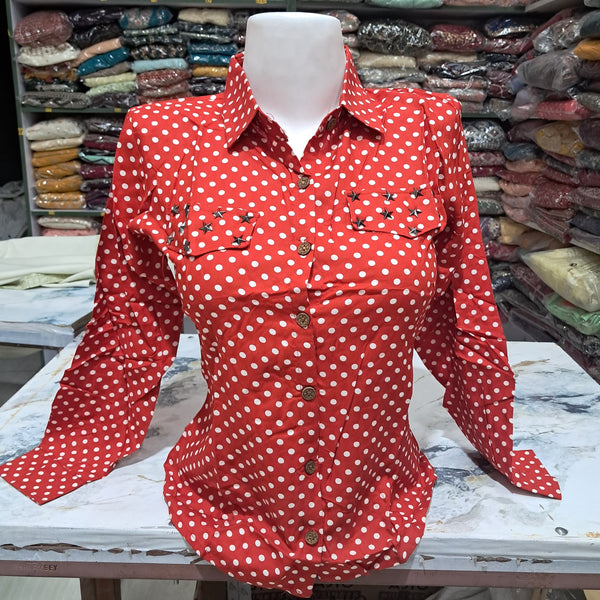 GK Women's 100% Cotton Regular Fit Solid Collared Casual Shirt - Summer Comfort
