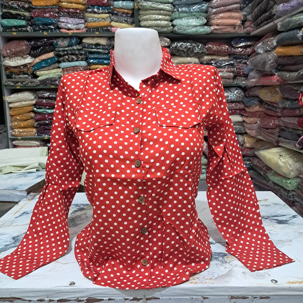 GK Women's 100% Cotton Regular Fit Solid Collared Casual Shirt - Summer Comfort