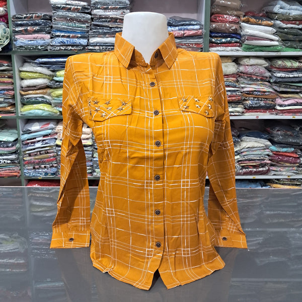 GK Women's 100% Cotton Regular Fit Solid Collared Casual Shirt - Summer Comfort