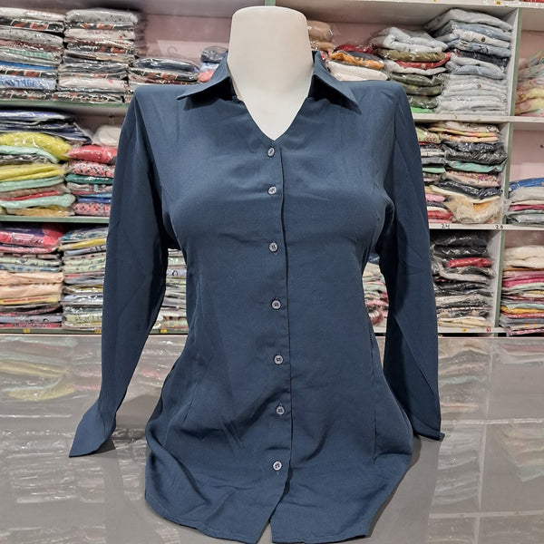GK Women's 100% Cotton Regular Fit Solid Collared Casual Shirt - Summer Comfort