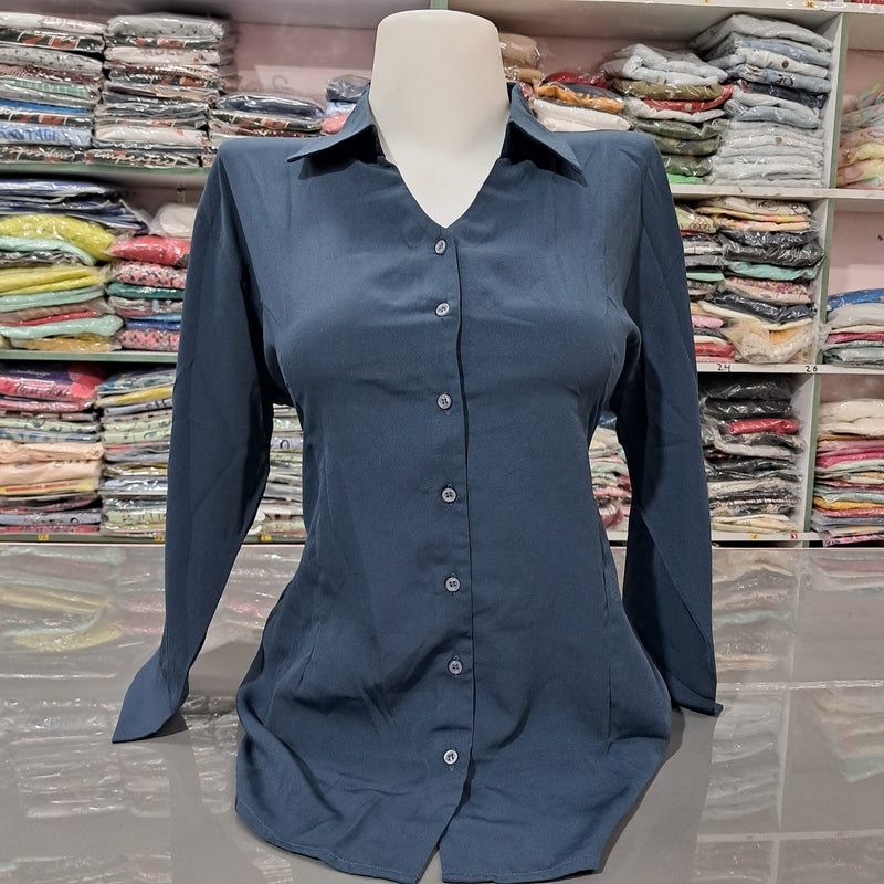 GK Women's 100% Cotton Regular Fit Solid Collared Casual Shirt - Summer Comfort