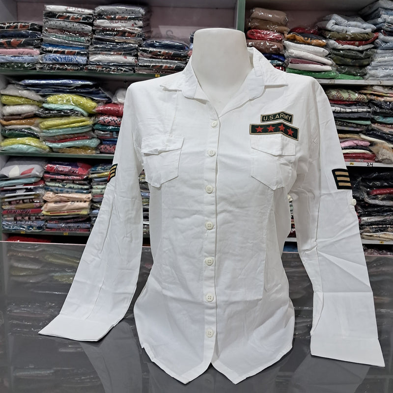 GK Women's 100% Cotton Regular Fit Solid Collared Casual Shirt - Summer Comfort