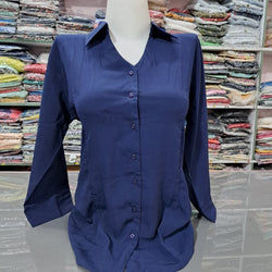 GK Women Regular Fit Solid Collered Casual Shirt