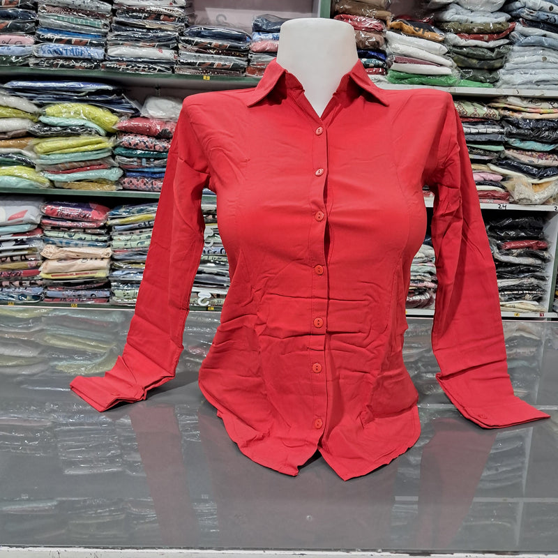 GK Women Regular Fit Solid Collered Casual Shirt