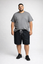 Men’s Solid Black Cotton Shorts - Image 10
