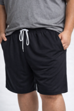 Men’s Solid Black Cotton Shorts - Image 7